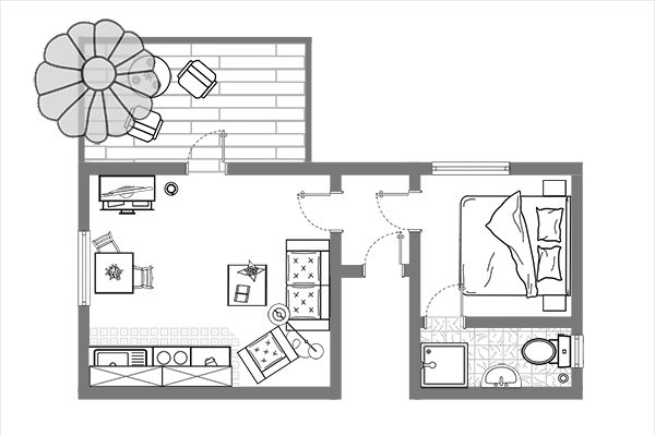Grundriss Ferienwohnung Dwaarslooper